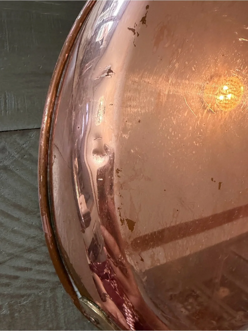 Copper-Tone Stainless Interior Fry Pan with Long Handle